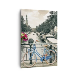 Lærredstryk - Billede på lærred - Farverne i Amsterdams gader - 70x100 cm