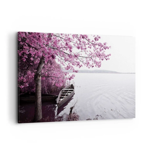 Lærredstryk - Billede på lærred - I lyserød stilhed - 100x70 cm
