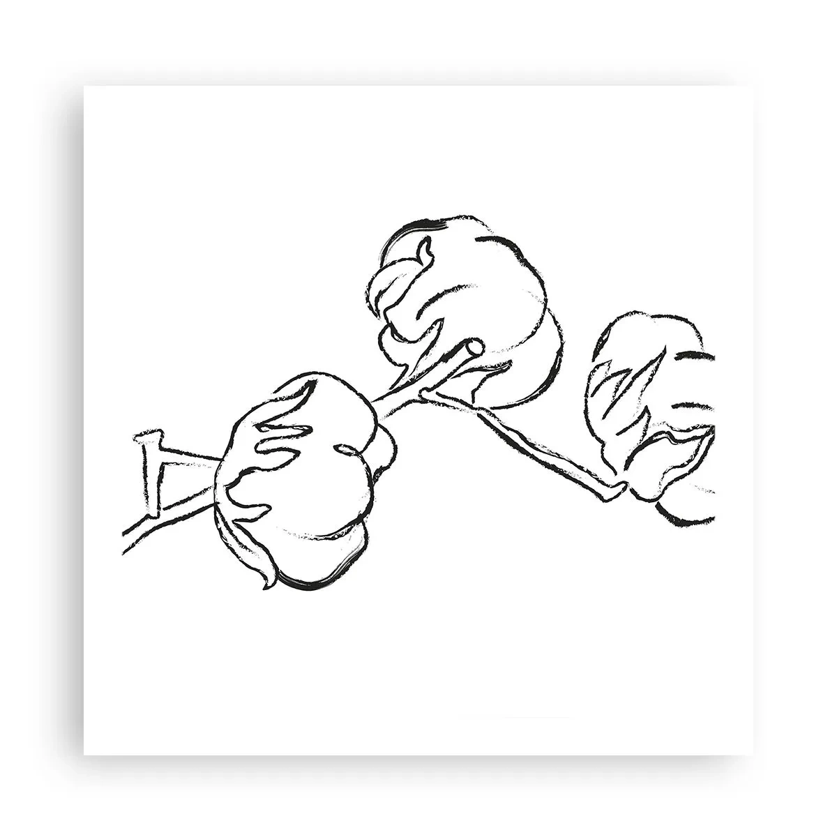 Plakat - Bomuld ned - 60x60 cm