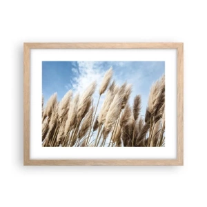 Plakat i ramme af lyst egetræ - Solrig og blæsende kærtegn - 40x30 cm