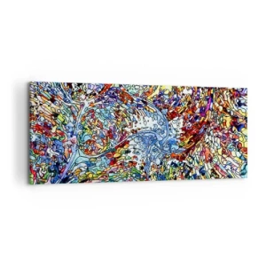 Lærredstryk - Billede på lærred - Dråbe af farvet glas - 100x40 cm