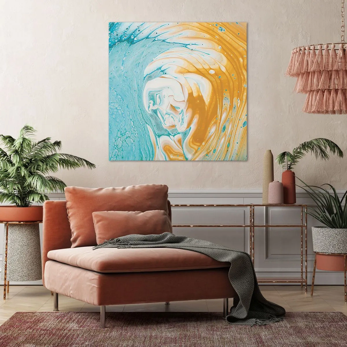 Lærredstryk - Billede på lærred - Pastel hvirvel - 70x70 cm