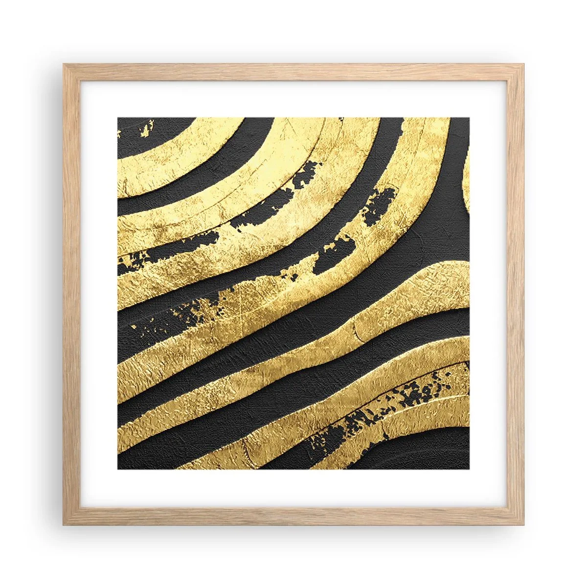Plakat i ramme af lyst egetræ - Alt flyder - 40x40 cm