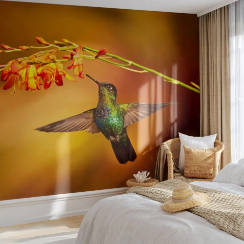 Fototapet Premium Canvas - Maya lysets budbringer - Kolibri, Fugl, Natur - 150x105 cm