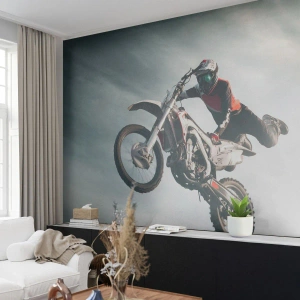 Fototapet Premium Sand - Ingen sjov uden risiko - Motocross, Motorcykel, Motorcyklist - 300x210 cm