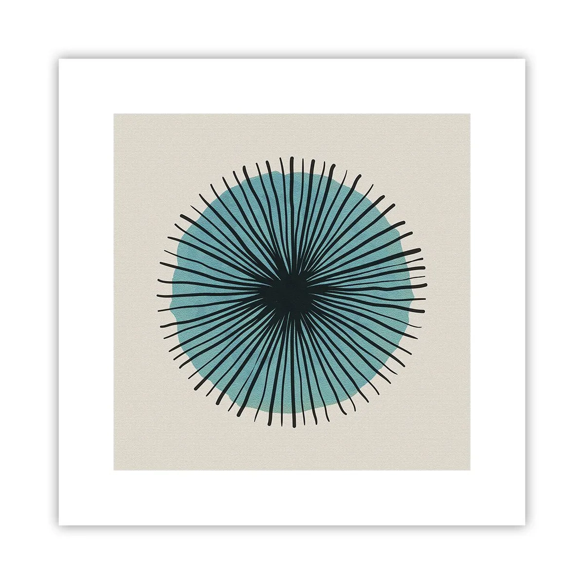 Plakat - Strålende på blå - 30x30 cm