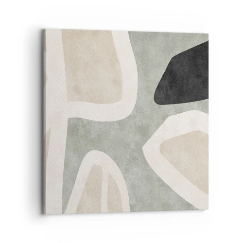 Lærredstryk - Billede på lærred - Komposition med et sort tema - 70x70 cm