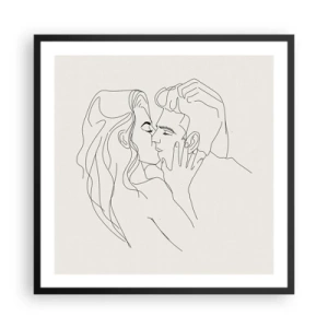 Plakat i sort ramme - Forviklet i følelser - 60x60 cm