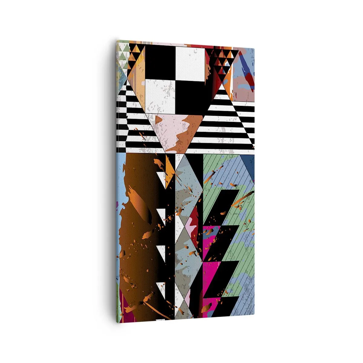 Lærredstryk - Billede på lærred - Geometrisk og organisk - 55x100 cm