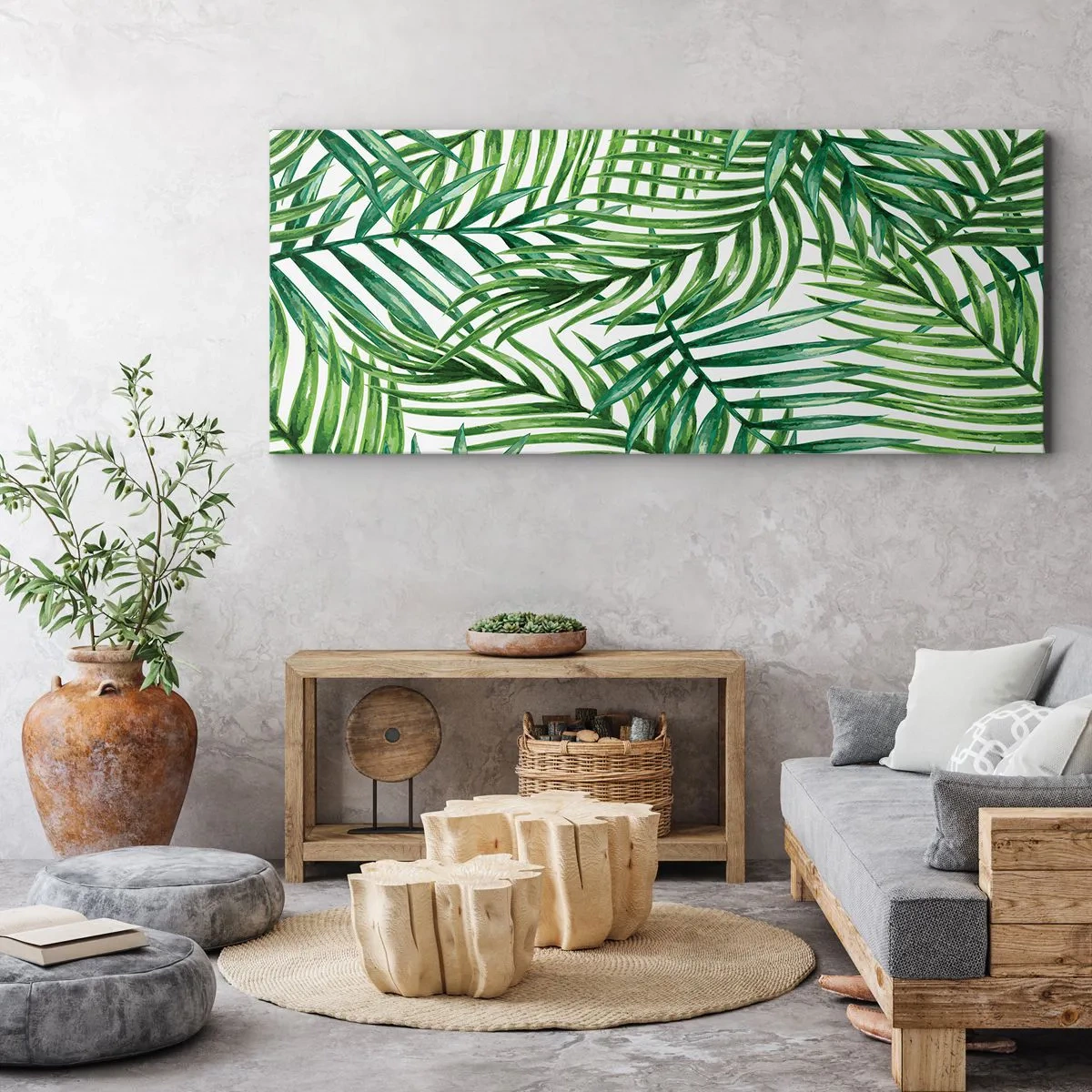 Lærredstryk - Billede på lærred - Under det grønne baldakin - 100x40 cm