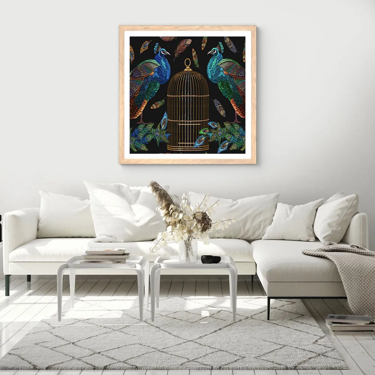 Plakat i ramme af lyst egetræ - I kongelige gevandter - 60x60 cm