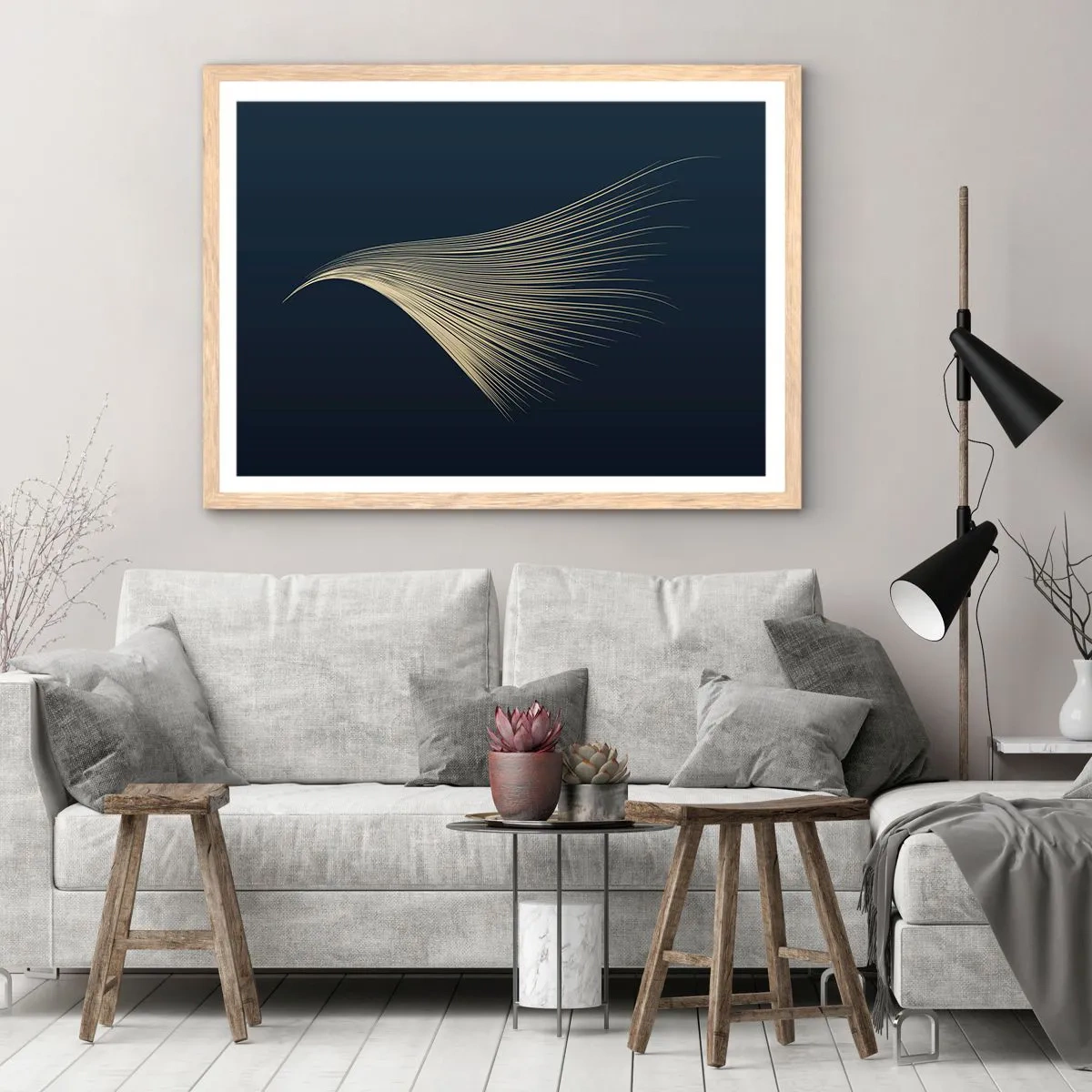 Plakat i ramme af lyst egetræ - Som en engels hår - 70x50 cm