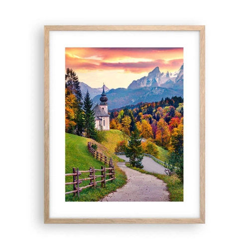 Plakat i ramme af lyst egetræ - Landskab som maleri - 40x50 cm