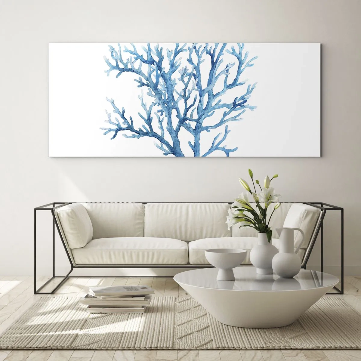 Billede på glas - Marint filigran - 160x50 cm