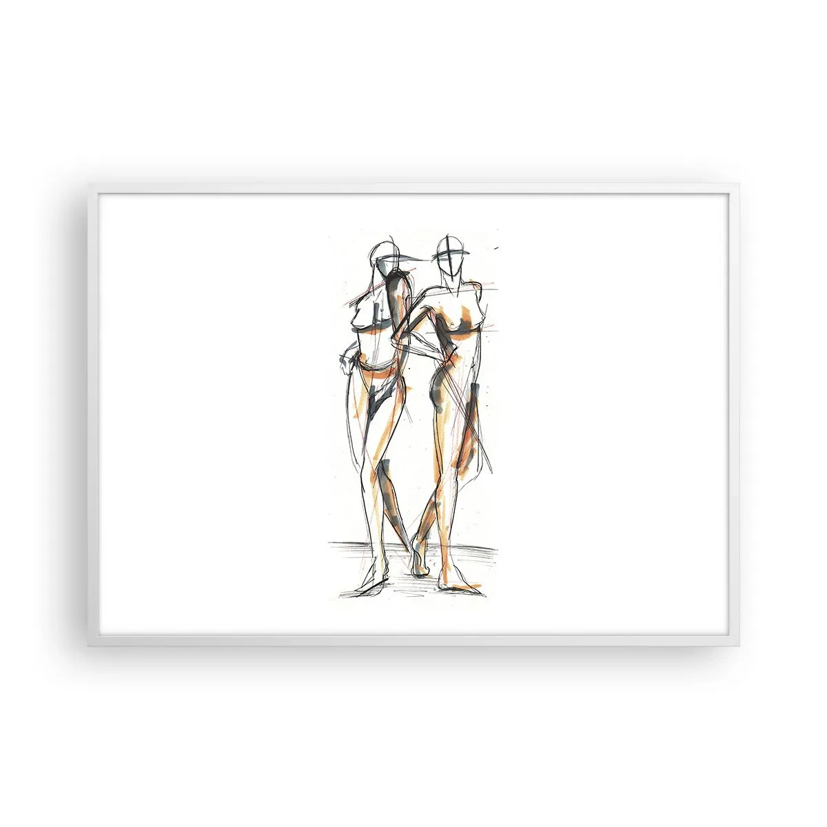 Plakat i hvid ramme - En undersøgelse af charme - 100x70 cm