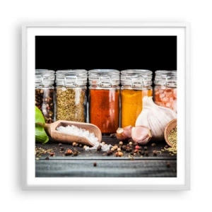 Plakat i hvid ramme - For at livet kan smages - 60x60 cm