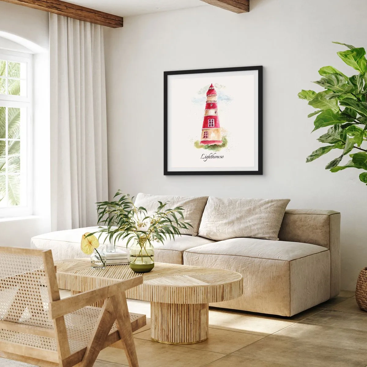 Plakat i sort ramme - Altid vejret omkring - 60x60 cm