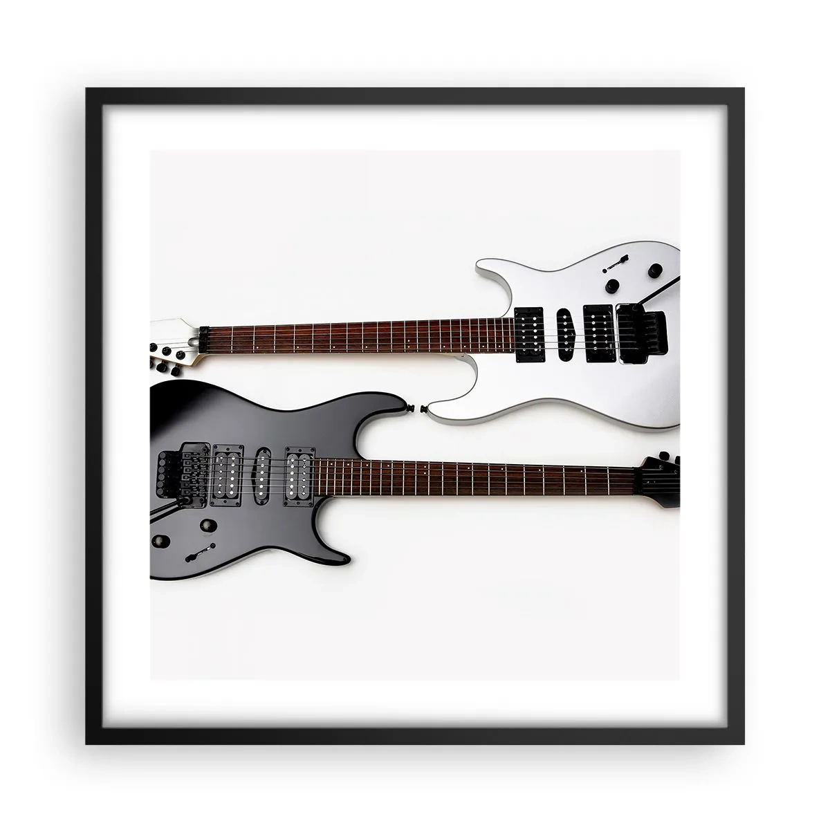 Plakat i sort ramme - Harmoni af former - 50x50 cm