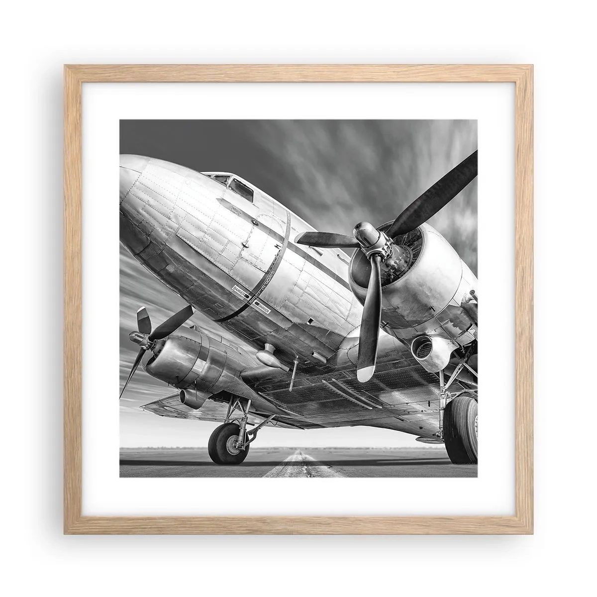 Plakat i ramme af lyst egetræ - Altid klar til at flyve - 40x40 cm