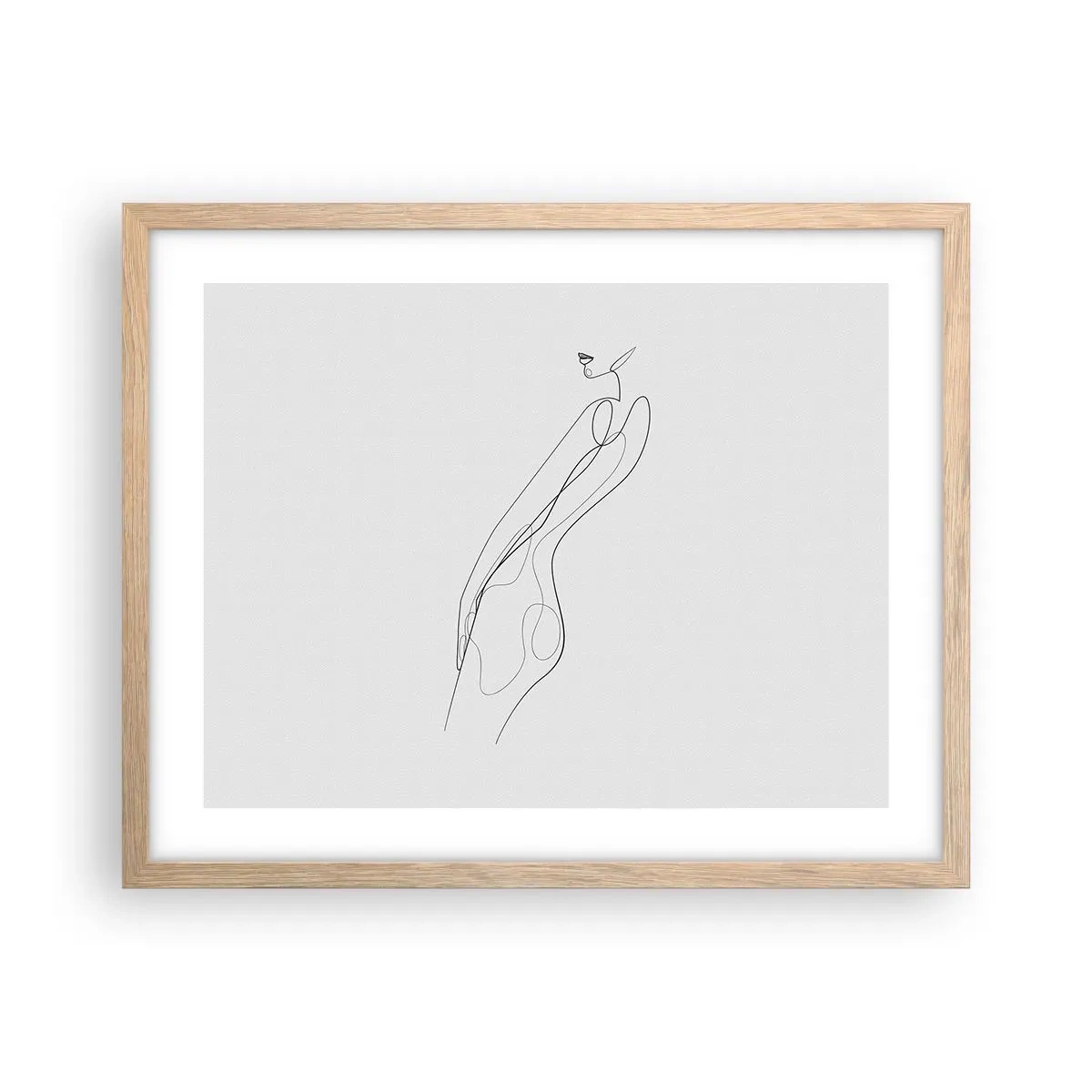 Plakat i ramme af lyst egetræ - Næppe et løfte - 50x40 cm