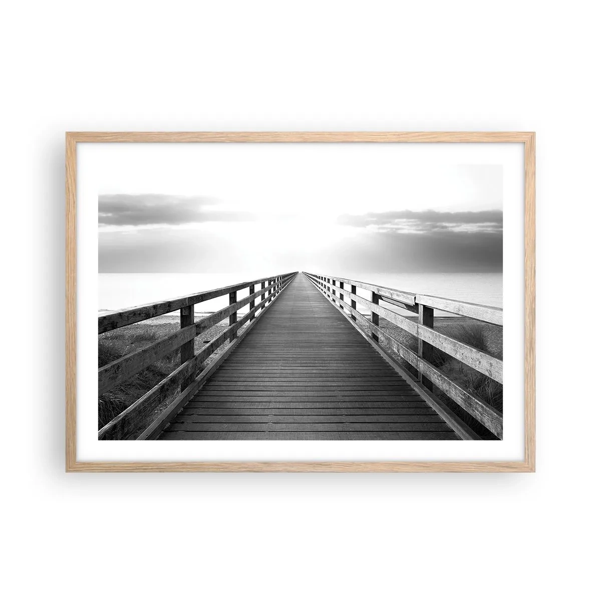 Plakat i ramme af lyst egetræ - Ind i det fjerne… - 70x50 cm