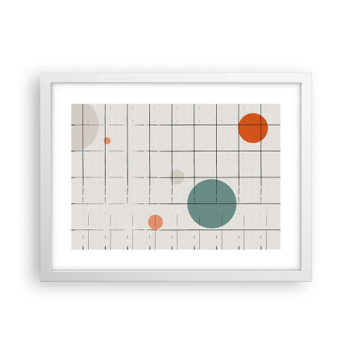 Plakat i hvid ramme - Fanget i en fælde. Os eller dem? - 40x30 cm