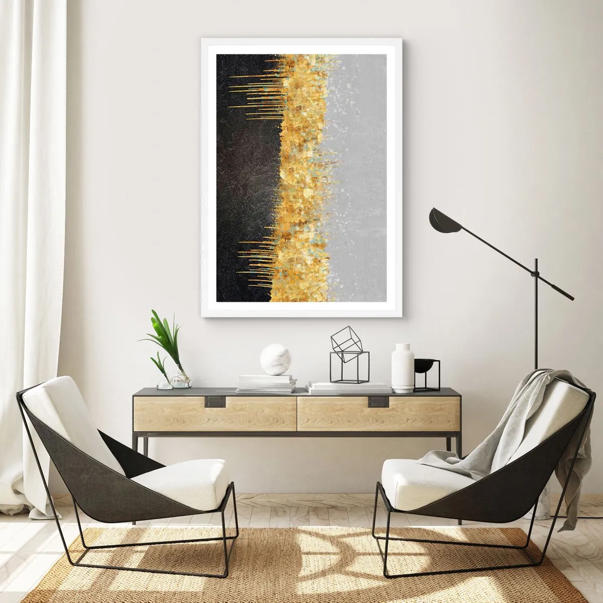 Plakat i hvid ramme - Indad og opad - 50x70 cm
