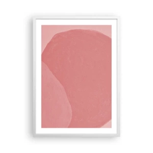 Plakat i hvid ramme - Organisk komposition i pink - 50x70 cm