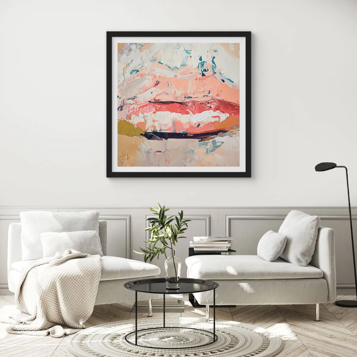 Plakat i sort ramme - Vækker sanserne - 40x40 cm