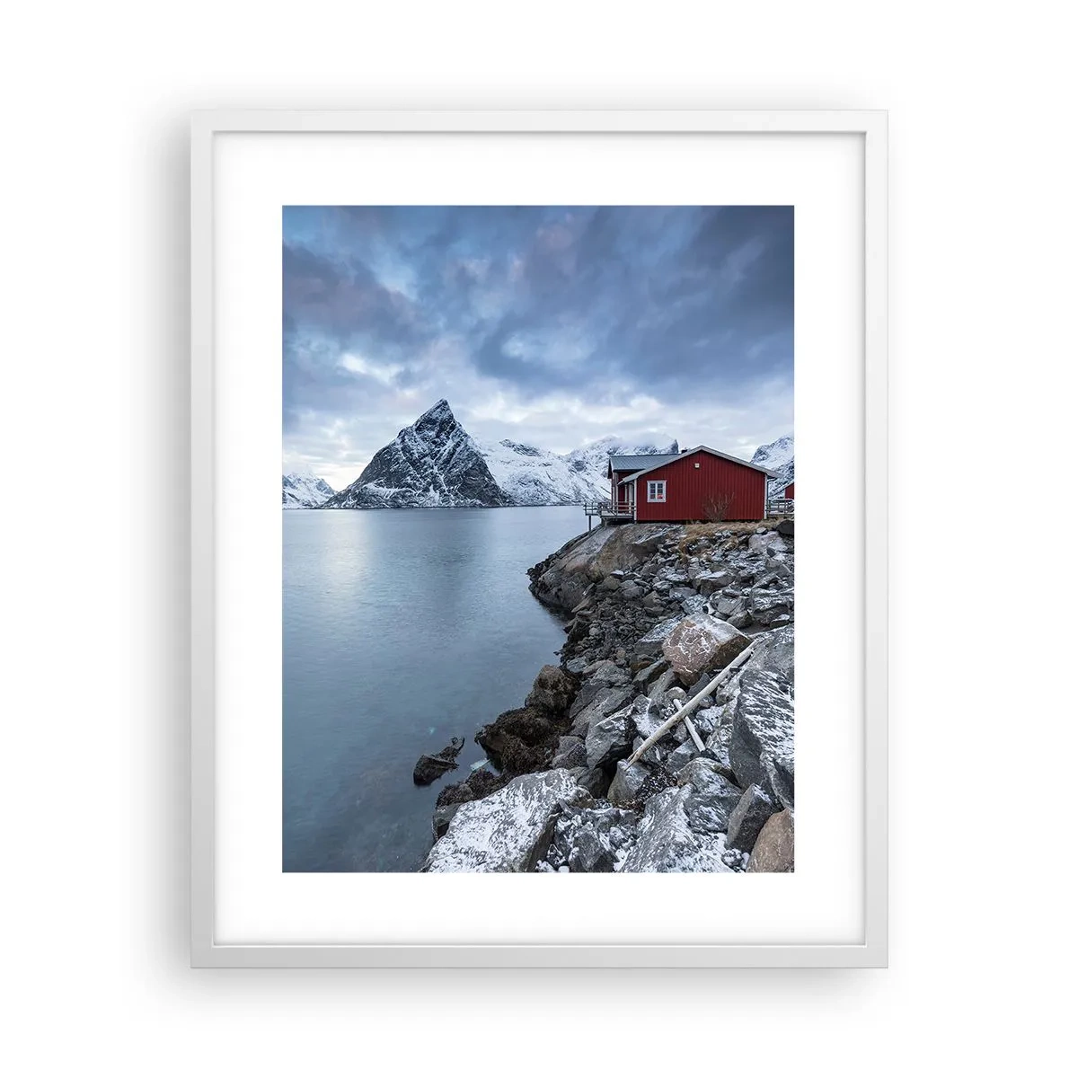 Plakat i hvid ramme - Skandinavisk tilflugtssted - 40x50 cm