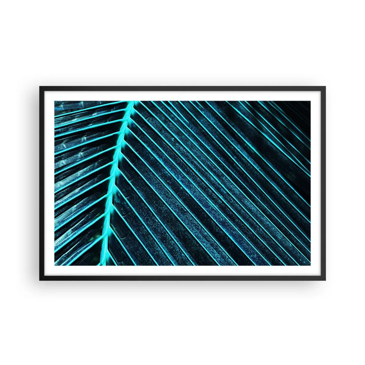 Plakat i sort ramme - Tekstur af grønt - 91x61 cm