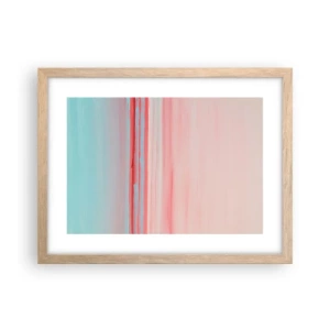 Plakat i ramme af lyst egetræ - Abstraktion ved daggry - 40x30 cm