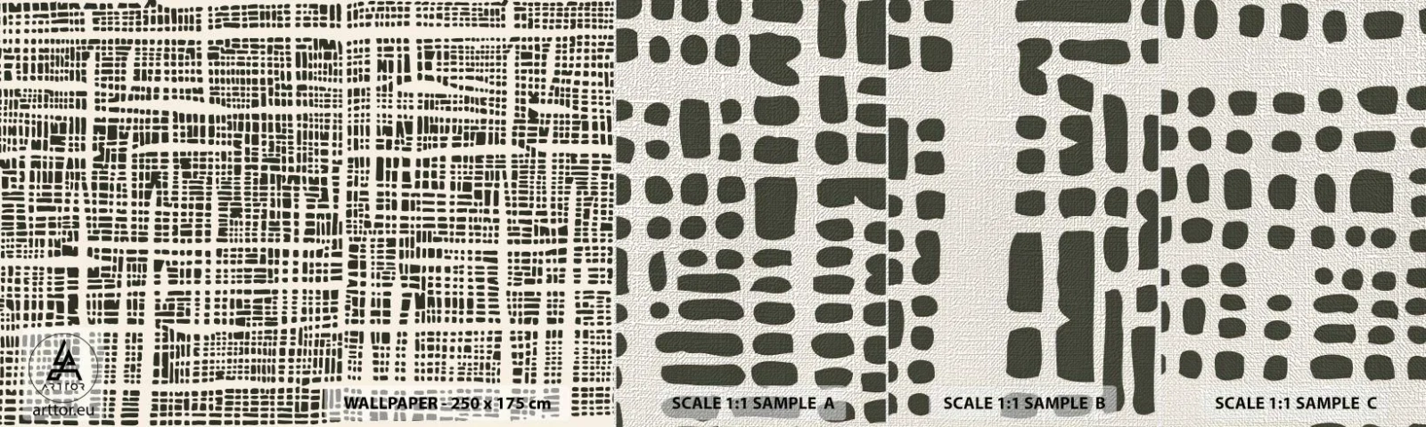 Prøve Fototapet Premium Canvas - En sammensætning vævet - Abstraktion, Grafik, Stykke - 100x30 cm