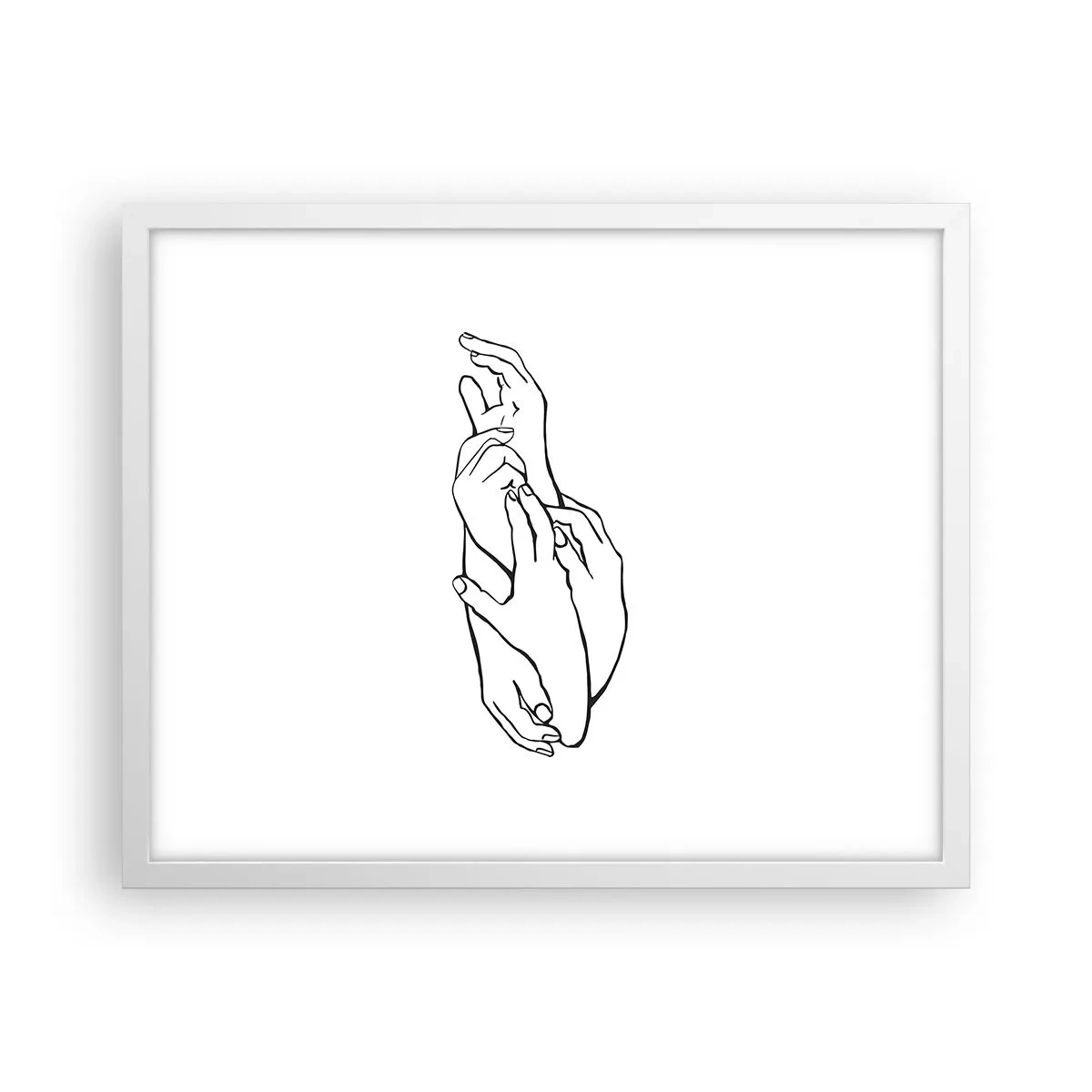 Plakat i hvid ramme - God berøring - 50x40 cm