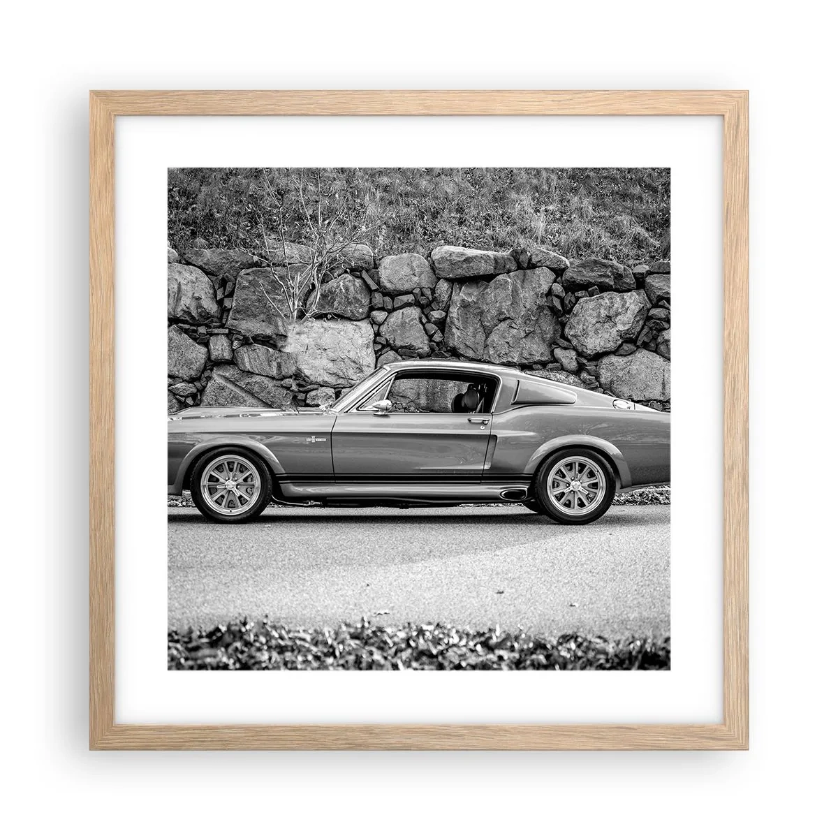 Plakat i ramme af lyst egetræ - En legende fra 1960'erne. - 40x40 cm