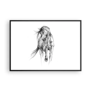 Plakat i sort ramme - I en yndefuld trav - 100x70 cm