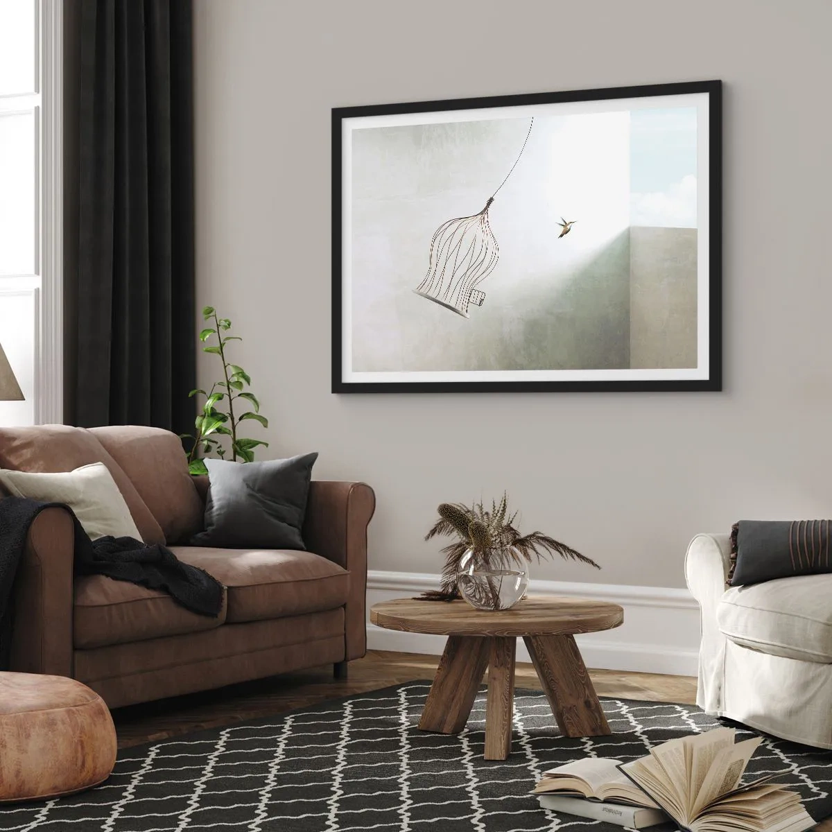 Plakat i sort ramme - I sit elementet - 100x70 cm