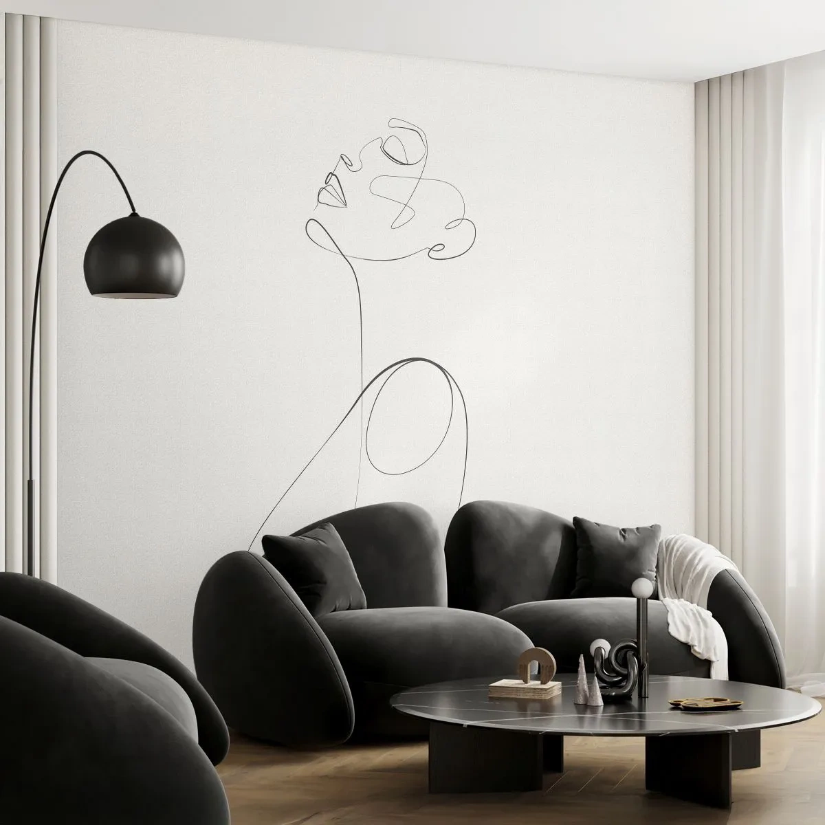 Fototapet Premium Sand - Sløjfet i drømme - Kvinde, Grafik, Stykke - 100x70 cm