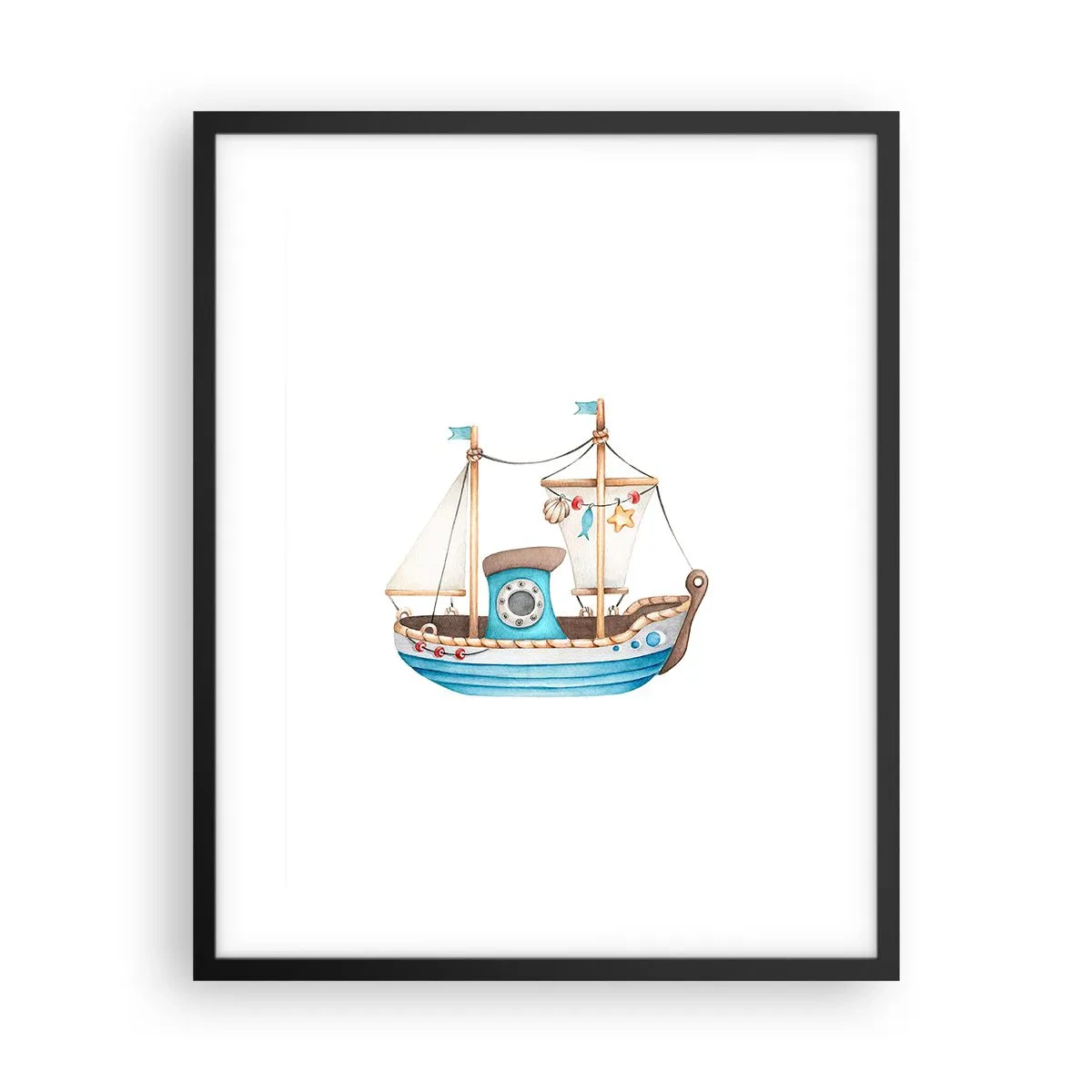 Plakat i sort ramme - Ohøj, eventyr! - 40x50 cm