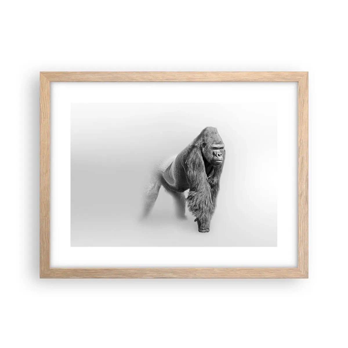 Plakat i ramme af lyst egetræ - Selvsikker på sin styrke - 40x30 cm
