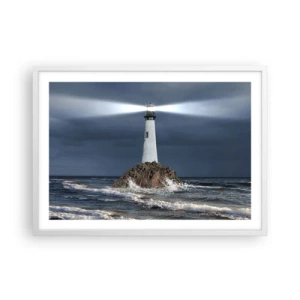 Plakat i hvid ramme - Her...her...her! - 70x50 cm