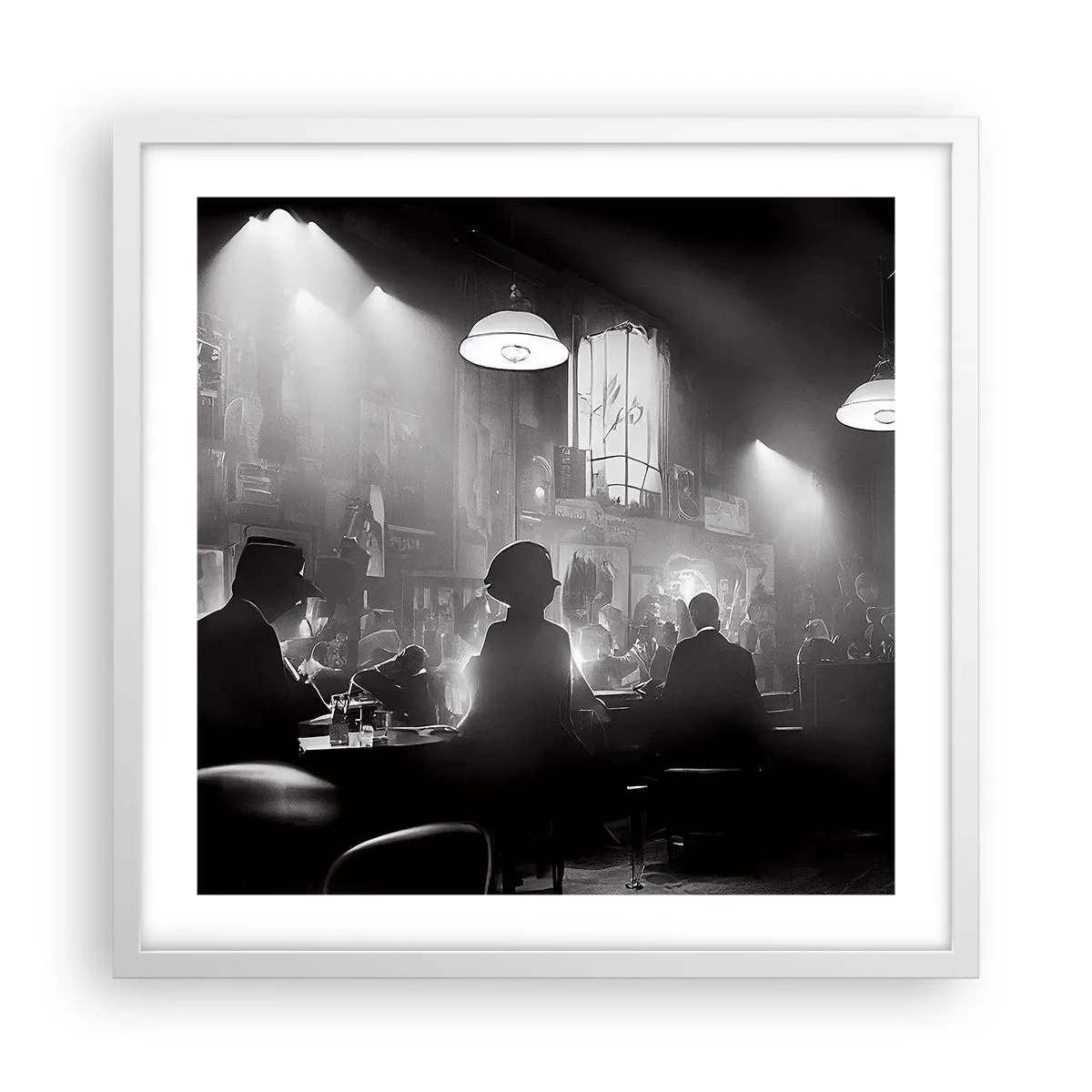 Plakat i hvid ramme - I en jazzet stemning - 50x50 cm