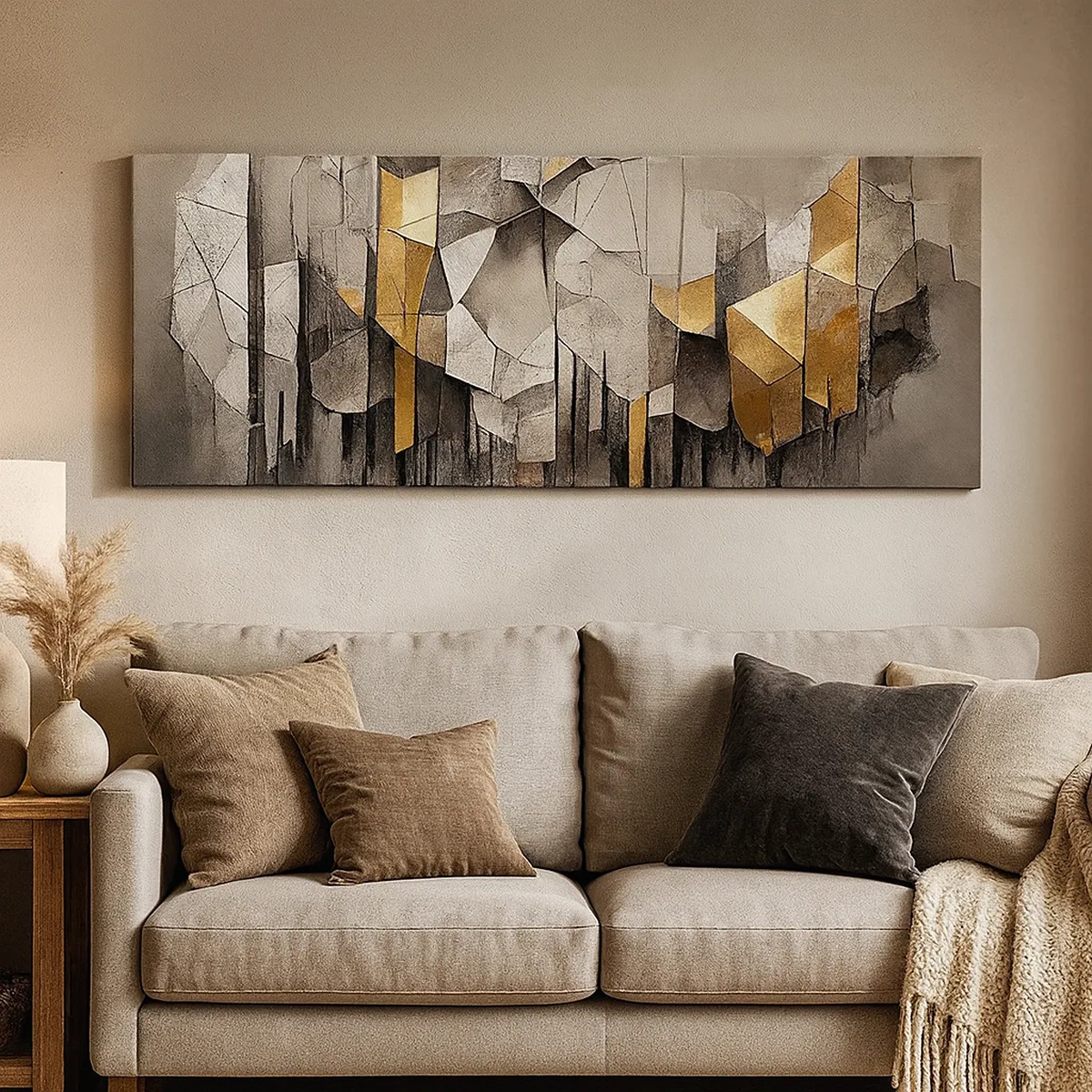 Lærredstryk - Billede på lærred - Komposition lavet af is og lys - 30x30 cm