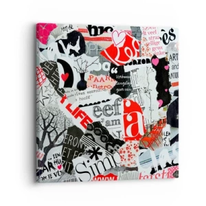 Lærredstryk - Billede på lærred - Hipster collage - 30x30 cm