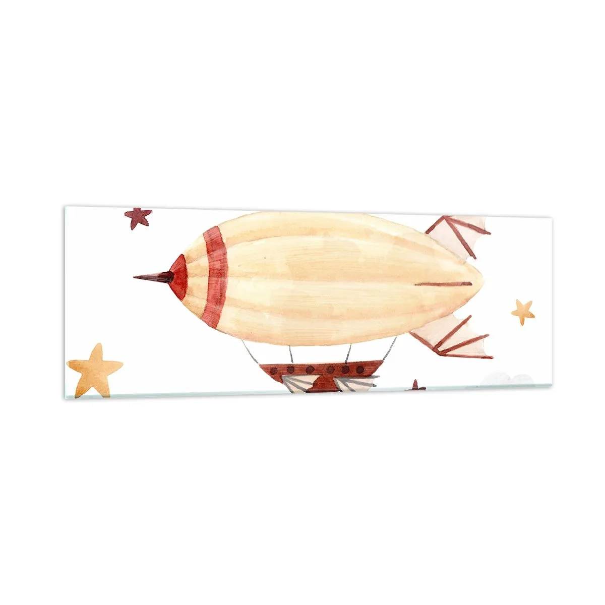 Billede på glas - Et luftskib - 90x30 cm