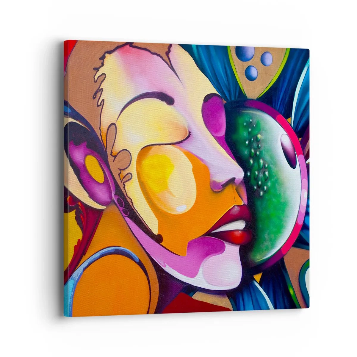 Lærredstryk - Billede på lærred - Berør med farve - 40x40 cm