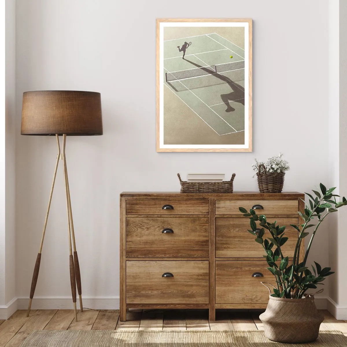 Plakat i ramme af lyst egetræ - Overvind dig selv - 50x70 cm