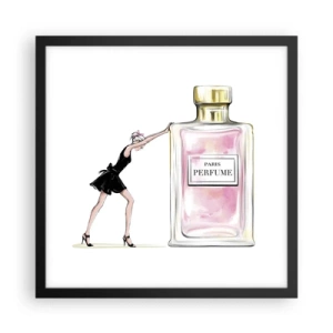 Plakat i sort ramme - Essensen af kvindelighed - 40x40 cm