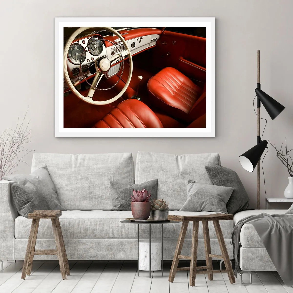 Plakat i hvid ramme - Luksus i vintage stil - 40x30 cm