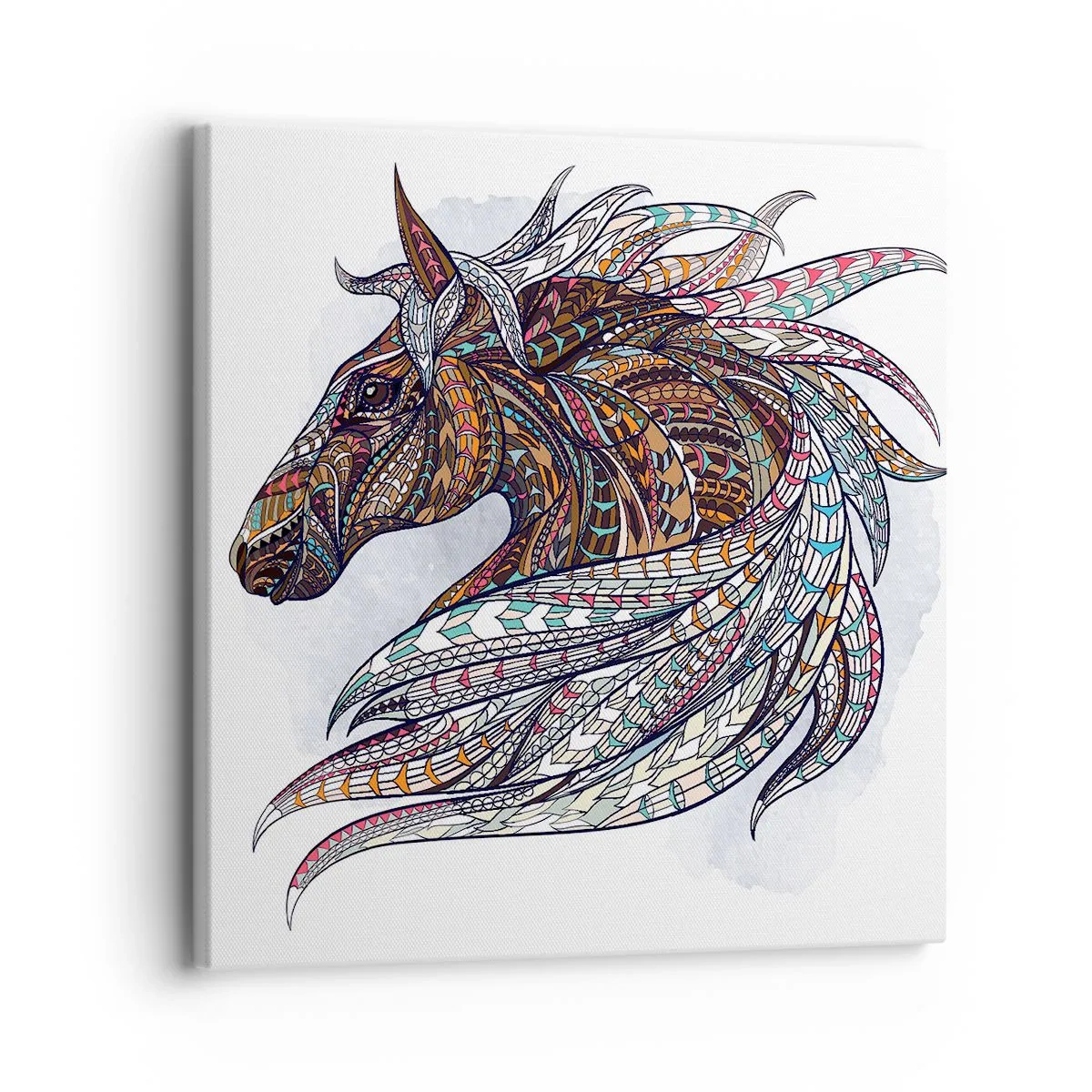 Lærredstryk - Billede på lærred - Den keltiske krigers hest - 30x30 cm
